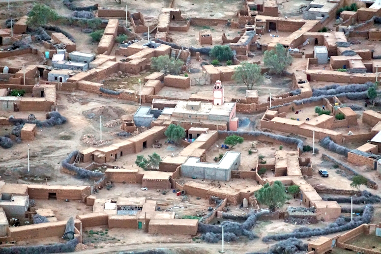 One of several villages seen from a Hot Air Balloon ride outside Marrakesh
