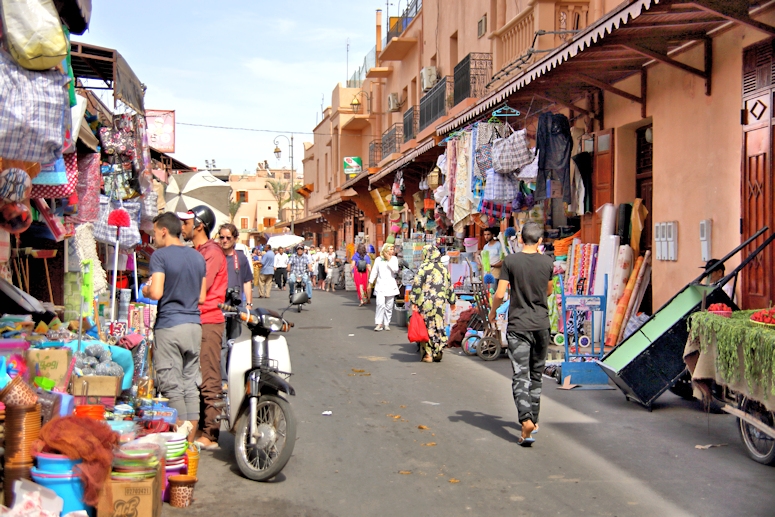 Street scene in the Medina (the old part) of Marrakesh