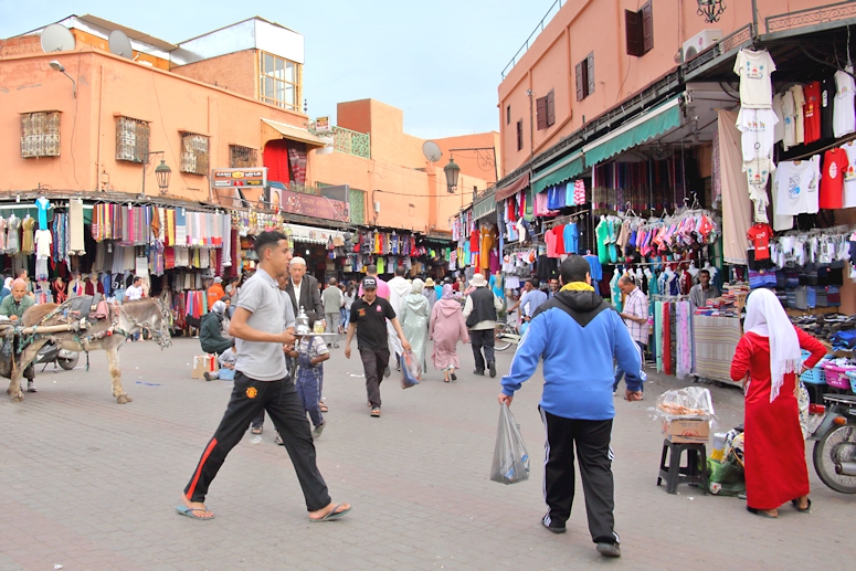 Street scene in the Medina (the old part) of Marrakesh