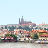 Czech Republic - Prague - Vltava River, Prague Castle in the background