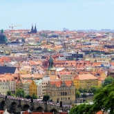 Czech Republic - View of Prague from the Castle, with Charles Bridge over the Vlatava in the foreground