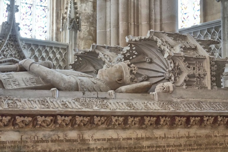 Inside Batalha Monastery - the tomb of the 15th century King John I and Philippa