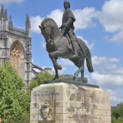 Statue of Dom Nuno Álvares Pereira, the general in charge of the Portuguese forces in the battle 1385 AD