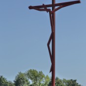 Stylised cross in the courtyard of the Sanctuary of Fatima