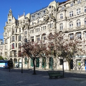 Liberdade Square, Porto. Heading south from this square along the Avenue Dom Alfonso Henriques leads straight across the Luis I bridge.