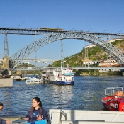 The Dom Luís I Bridge crosses the Douro River between the cities of Porto and Vila Nova de Gaia in Portugal. At the time of its construction - 1886 -  its 172 metres (564 ft) span was the longest of its type in the world.