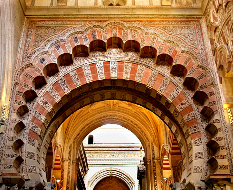 View leading from nave of church to the moorish courtyard