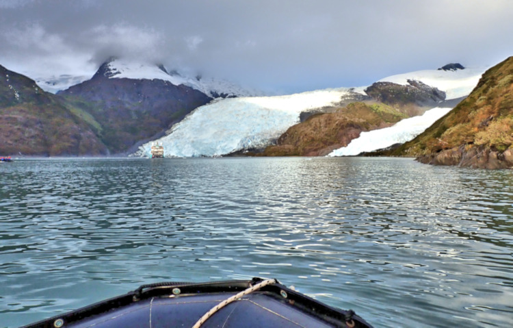 Agostini Landing, approaching Aguila Glacier, Chile